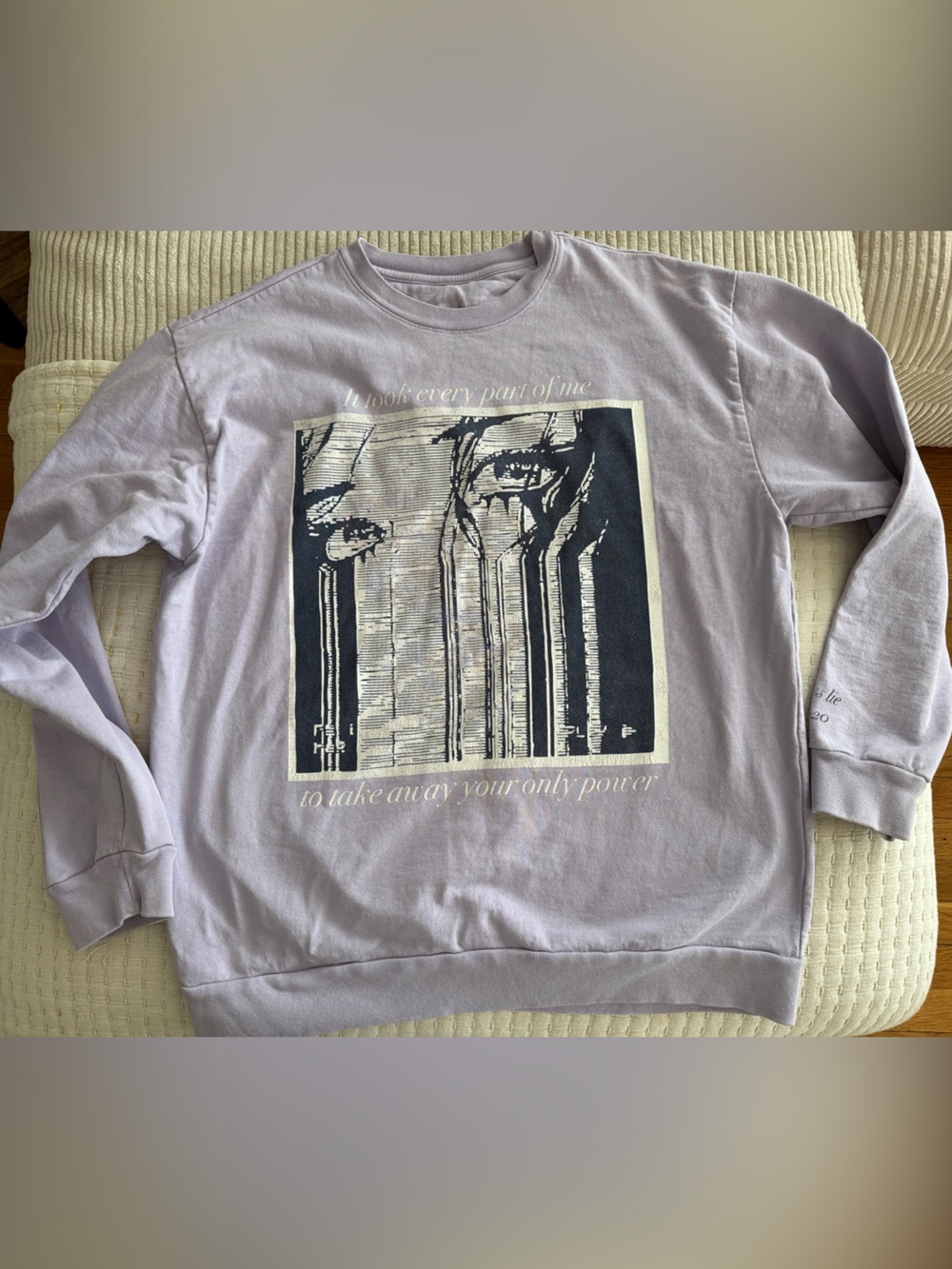 Boys Lie Lavender Crewneck Sweatshirt with Graphic Panel